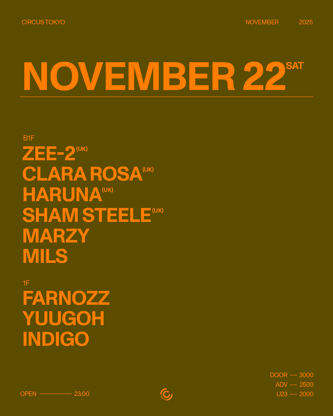 CIRCUS TOKYO NOVEMBER 22nd