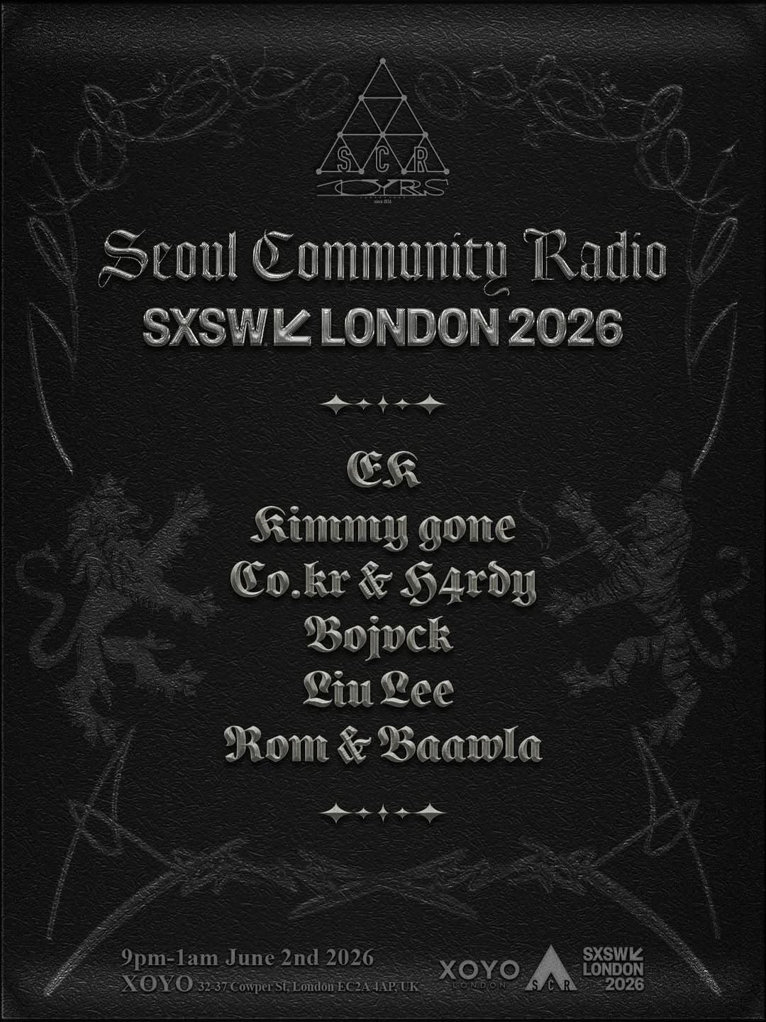 SCR SHOWCASE LINE-UP @sxswlondon
