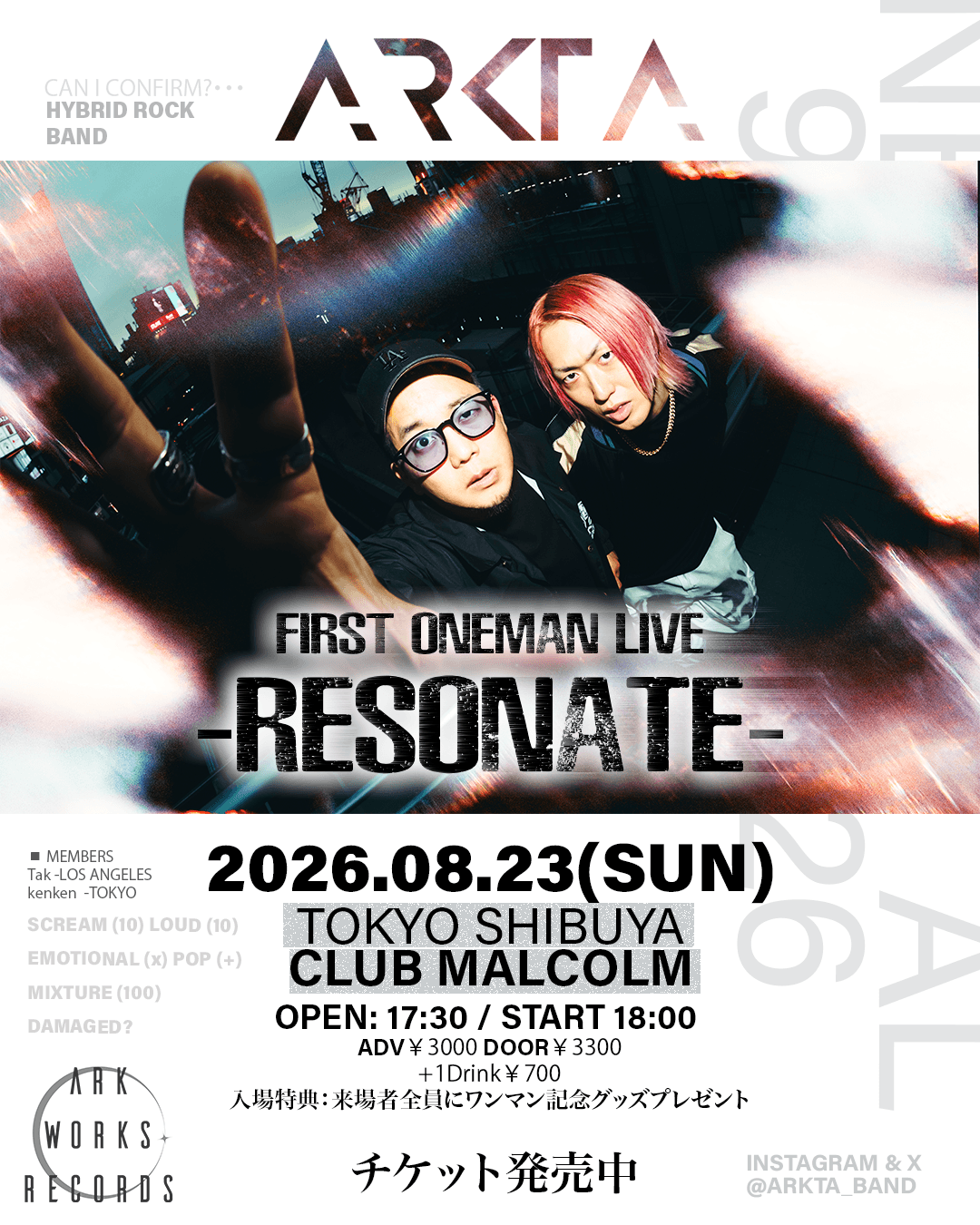「ARKTA First Oneman Live -RESONATE-」
