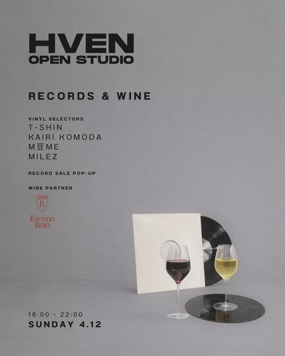 HVEN OPEN STUDIO:RECORDS & WINE
