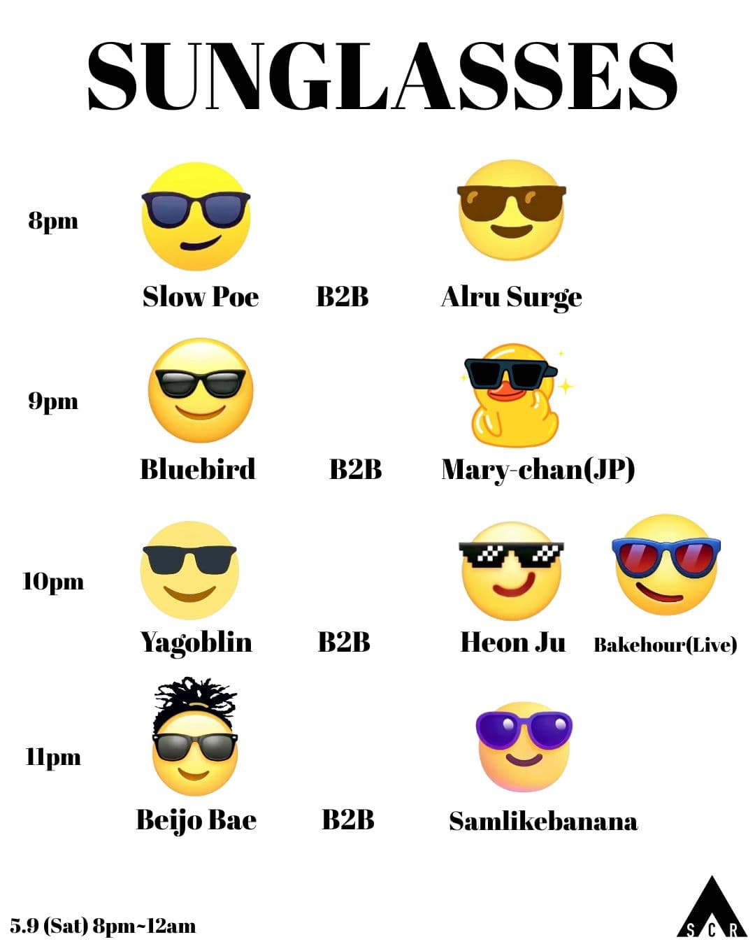 Sunglasses at SCR
