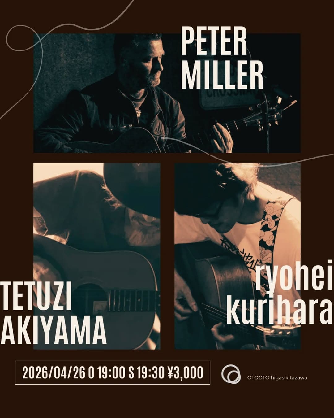 acoustic guitar×3 Peter Miller