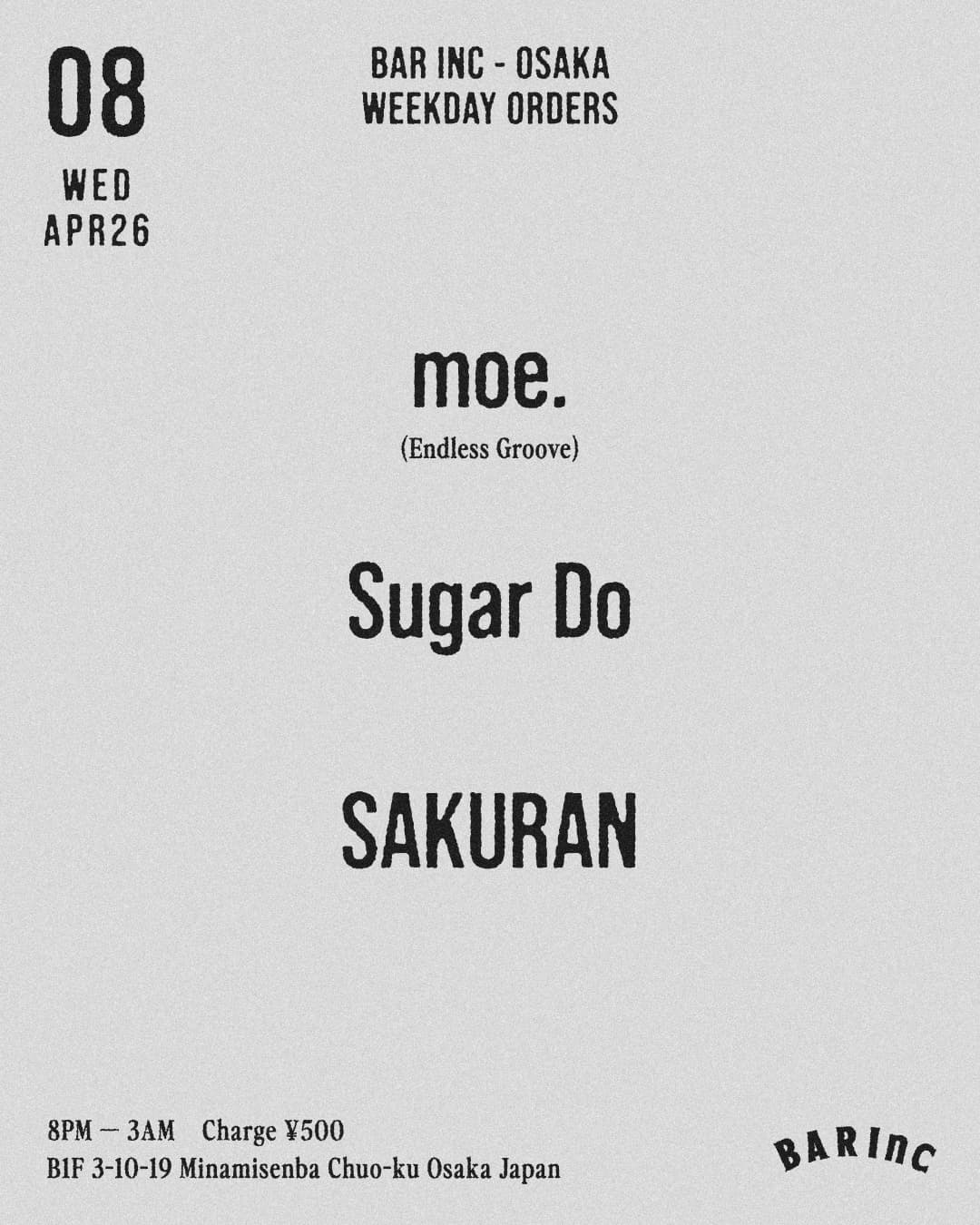 WEEKDAY ORDERS