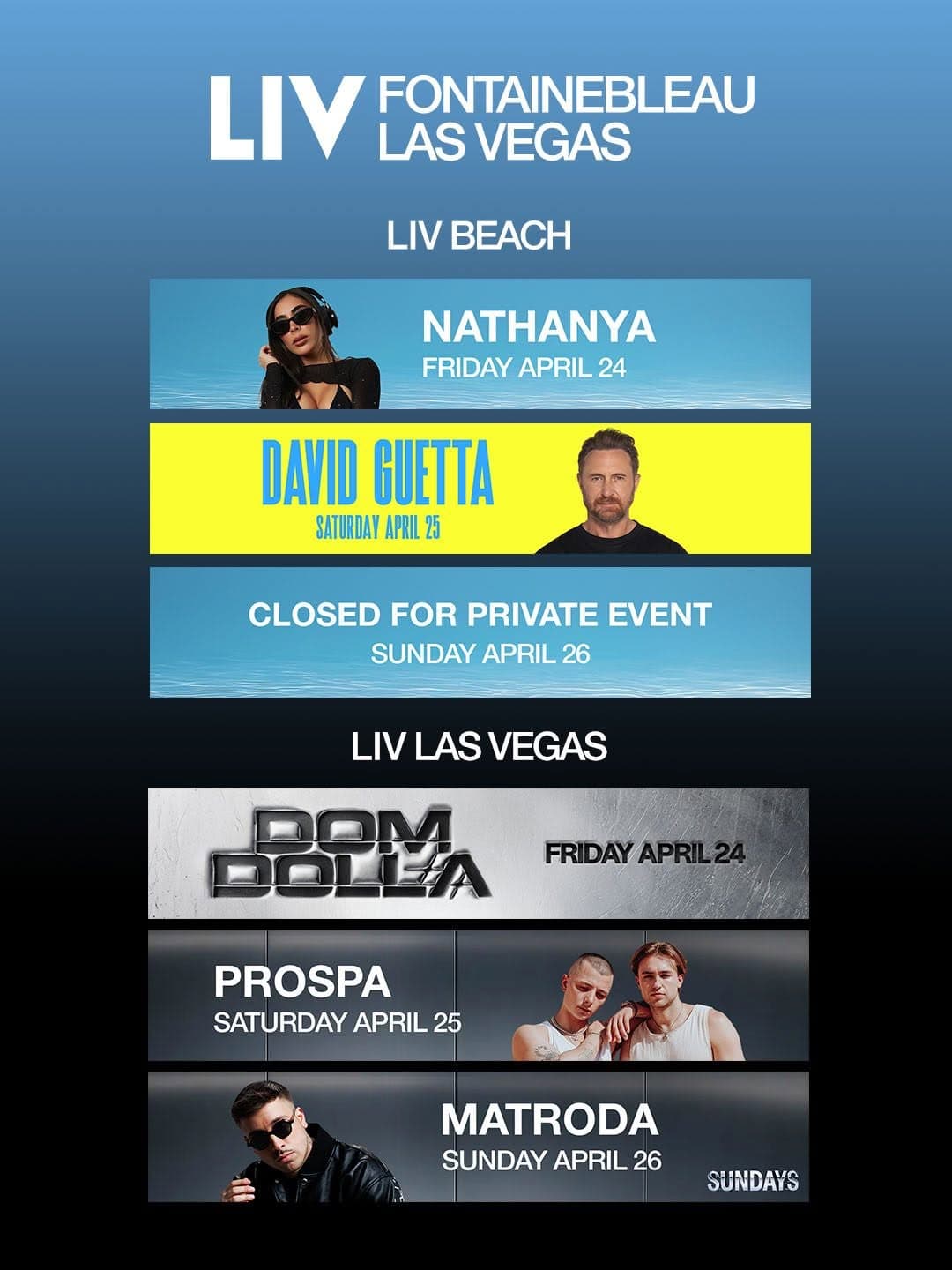 LIV Las Vegas Weekend Lineup